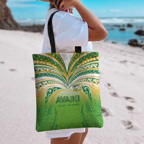 Cook Islands Rugby League Tote Bag Avaiki Tatau Tribal Motifs White Color - Aussie Hoodie