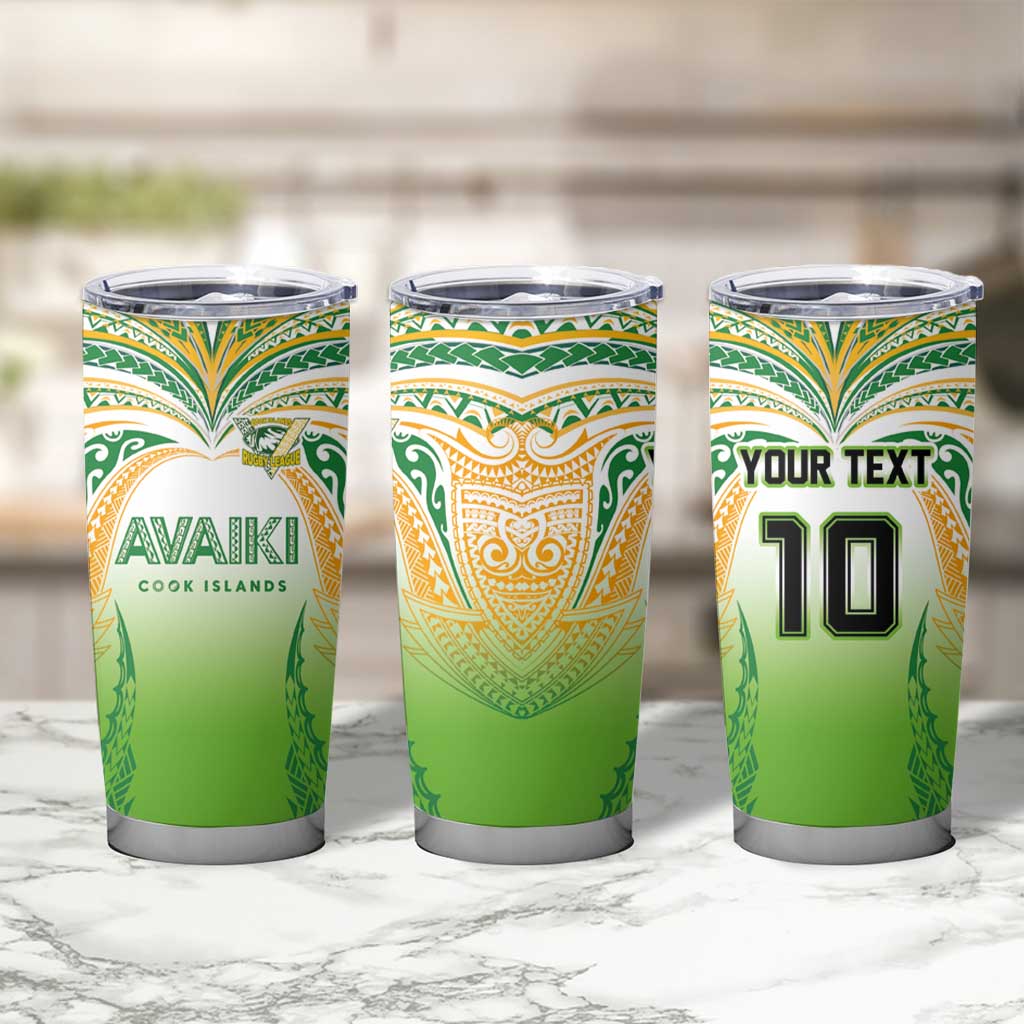 Custom Cook Islands Rugby League Tumbler Cup Avaiki Tatau Tribal Motifs White Color - Aussie Hoodie