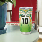 Custom Cook Islands Rugby League Tumbler Cup Avaiki Tatau Tribal Motifs White Color - Aussie Hoodie