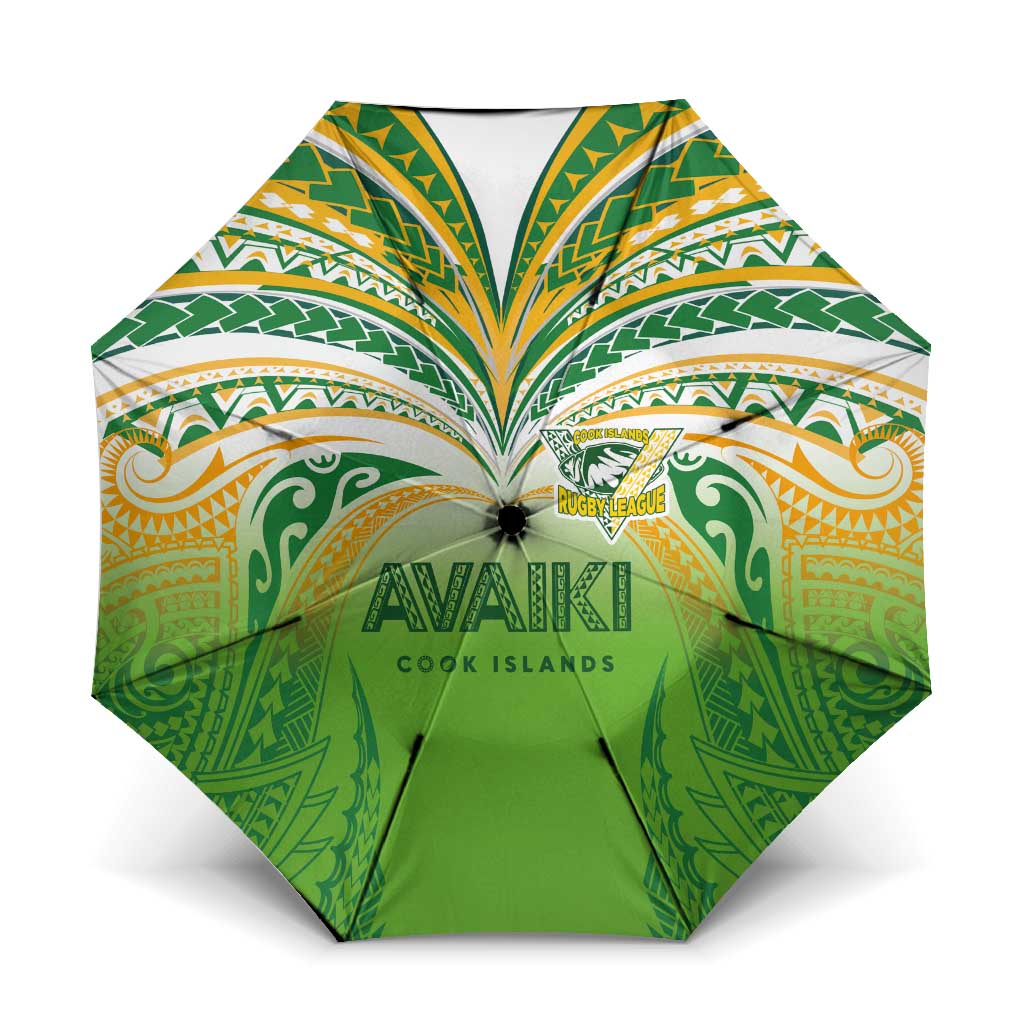 Cook Islands Rugby League Umbrella Avaiki Tatau Tribal Motifs White Color - Aussie Hoodie