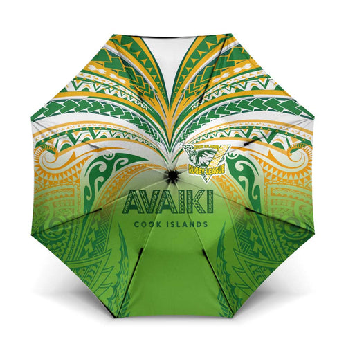 Cook Islands Rugby League Umbrella Avaiki Tatau Tribal Motifs White Color - Aussie Hoodie