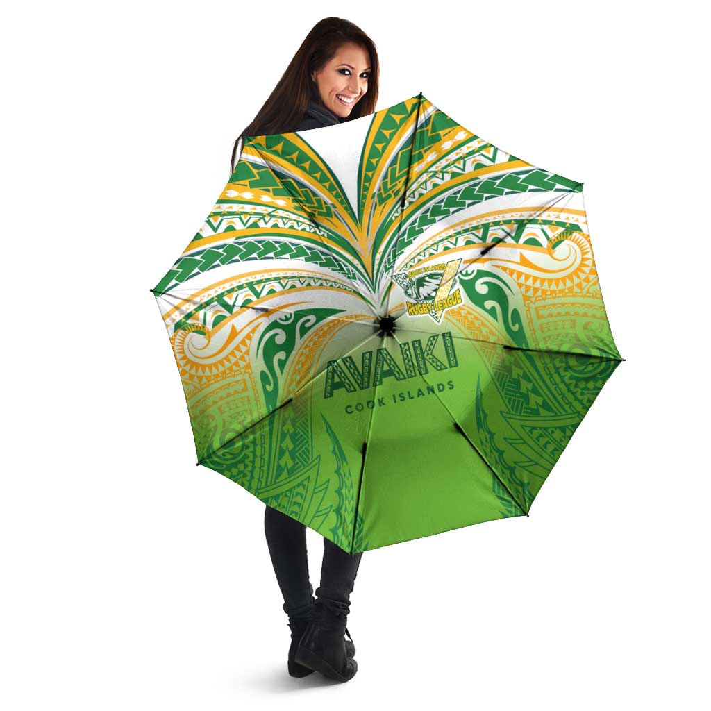 Cook Islands Rugby League Umbrella Avaiki Tatau Tribal Motifs White Color - Aussie Hoodie