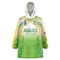 Custom Cook Islands Rugby League Wearable Blanket Hoodie Avaiki Tatau Tribal Motifs White Color - Aussie Hoodie