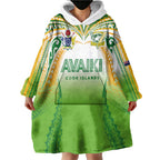 Custom Cook Islands Rugby League Wearable Blanket Hoodie Avaiki Tatau Tribal Motifs White Color - Aussie Hoodie