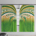 Cook Islands Rugby League Window Curtain Avaiki Tatau Tribal Motifs White Color - Aussie Hoodie