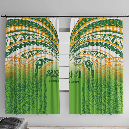 Cook Islands Rugby League Window Curtain Avaiki Tatau Tribal Motifs White Color - Aussie Hoodie