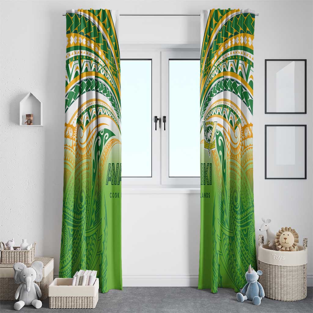 Cook Islands Rugby League Window Curtain Avaiki Tatau Tribal Motifs White Color - Aussie Hoodie