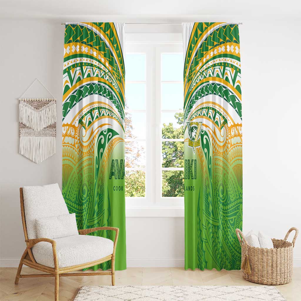 Cook Islands Rugby League Window Curtain Avaiki Tatau Tribal Motifs White Color - Aussie Hoodie