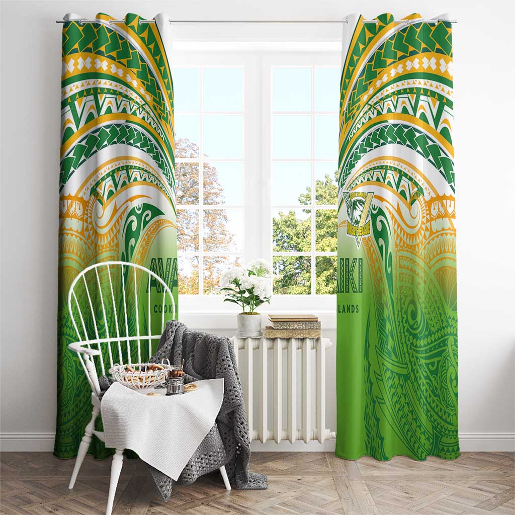 Cook Islands Rugby League Window Curtain Avaiki Tatau Tribal Motifs White Color - Aussie Hoodie