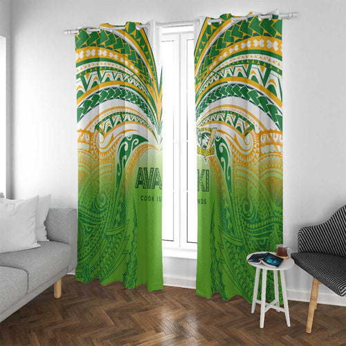 Cook Islands Rugby League Window Curtain Avaiki Tatau Tribal Motifs White Color - Aussie Hoodie