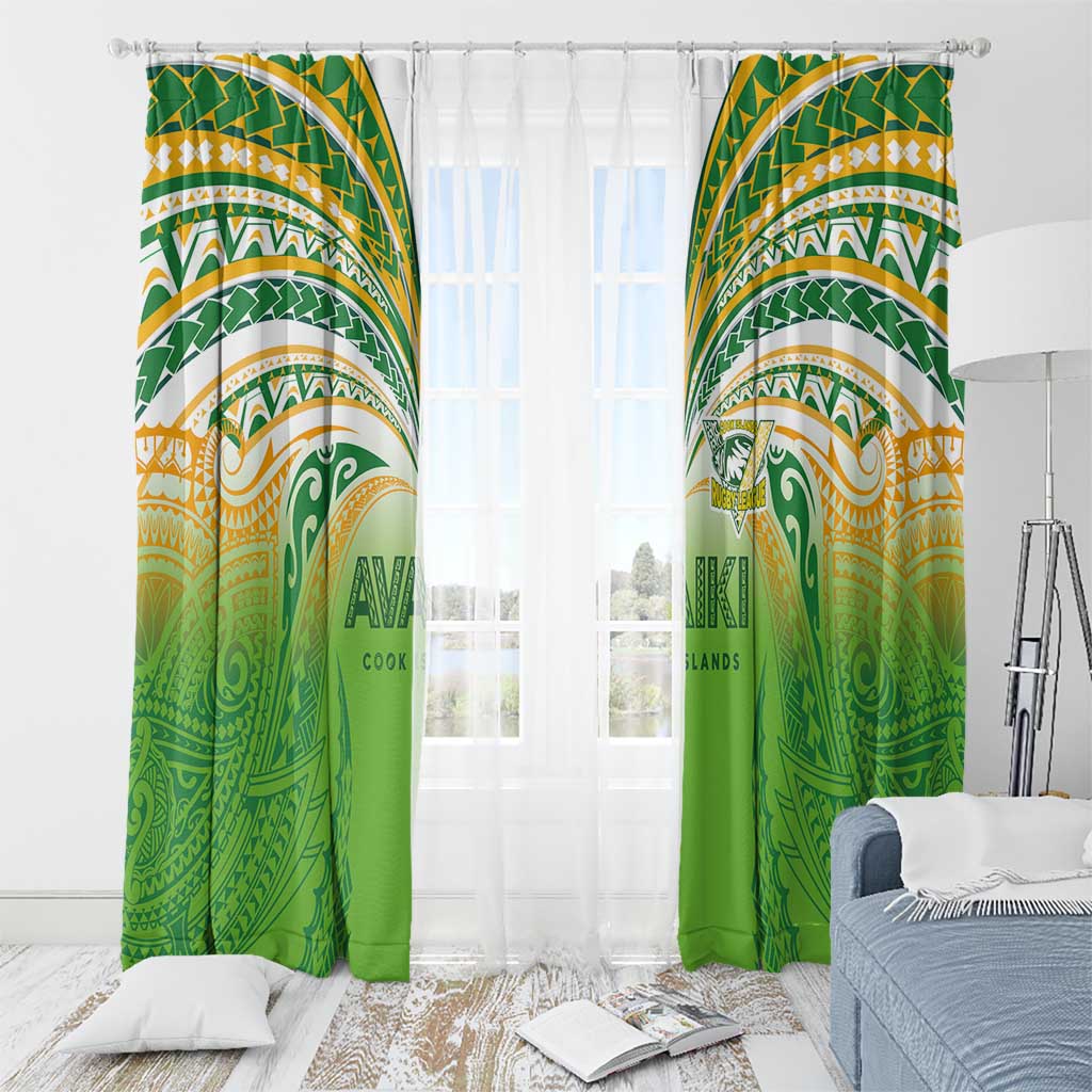 Cook Islands Rugby League Window Curtain Avaiki Tatau Tribal Motifs White Color - Aussie Hoodie