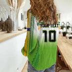 Custom Cook Islands Rugby League Women Casual Shirt Avaiki Tatau Tribal Motifs White Color - Aussie Hoodie