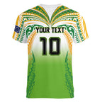 Custom Cook Islands Rugby League Women V-Neck T-Shirt Avaiki Tatau Tribal Motifs White Color - Aussie Hoodie