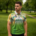 Custom Cook Islands Rugby League Zipper Polo Shirt Avaiki Tatau Tribal Motifs White Color LT03
