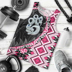 Pink Taniko Motif Aotearoa Manaia and Silver Fern Men Tank Top