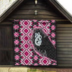 Pink Taniko Motif Aotearoa Manaia and Silver Fern Quilt