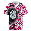 Pink Taniko Motif Aotearoa Manaia and Silver Fern Rugby Jersey