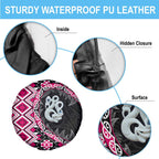 Pink Taniko Motif Aotearoa Manaia and Silver Fern Spare Tire Cover
