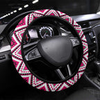 Pink Taniko Motif Aotearoa Manaia and Silver Fern Steering Wheel Cover