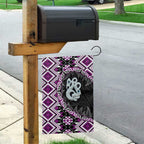 Purple Taniko Motif Aotearoa Manaia and Silver Fern Garden Flag