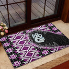 Purple Taniko Motif Aotearoa Manaia and Silver Fern Rubber Doormat