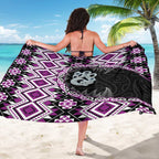 Purple Taniko Motif Aotearoa Manaia and Silver Fern Sarong