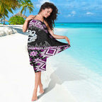 Purple Taniko Motif Aotearoa Manaia and Silver Fern Sarong