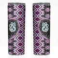 Purple Taniko Motif Aotearoa Manaia and Silver Fern Skinny Tumbler