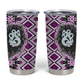 Purple Taniko Motif Aotearoa Manaia and Silver Fern Tumbler Cup