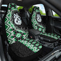 Green Taniko Motif Aotearoa Manaia and Silver Fern Car Seat Cover