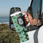Green Taniko Motif Aotearoa Manaia and Silver Fern Tumbler With Handle