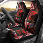 Tonga and Australia ANZAC Day Car Seat Cover Aboriginal and Ngatu Art Pattern - Gallipoli Lest We Forget