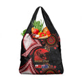 Tonga and Australia ANZAC Day Grocery Bag Aboriginal and Ngatu Art Pattern - Gallipoli Lest We Forget