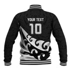 Custom NZ Rugby Baseball Jacket Koru and Silver Fern Sporty Style