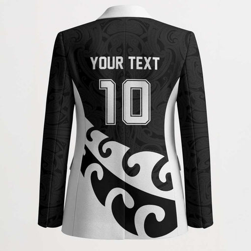 Custom NZ Rugby Blazer Koru and Silver Fern Sporty Style