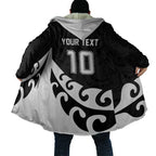Custom NZ Rugby Cloak Koru and Silver Fern Sporty Style