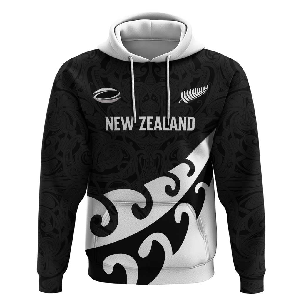 Custom NZ Rugby Hoodie Koru and Silver Fern Sporty Style