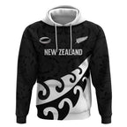 Custom NZ Rugby Hoodie Koru and Silver Fern Sporty Style