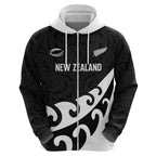Custom NZ Rugby Hoodie Koru and Silver Fern Sporty Style