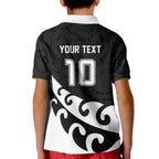 Custom NZ Rugby Kid Polo Shirt Koru and Silver Fern Sporty Style