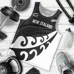 Custom NZ Rugby Men Tank Top Koru and Silver Fern Sporty Style
