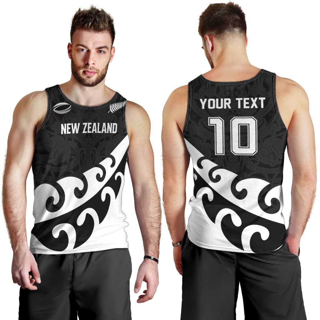 Custom NZ Rugby Men Tank Top Koru and Silver Fern Sporty Style