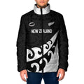 Custom NZ Rugby Padded Jacket Koru and Silver Fern Sporty Style