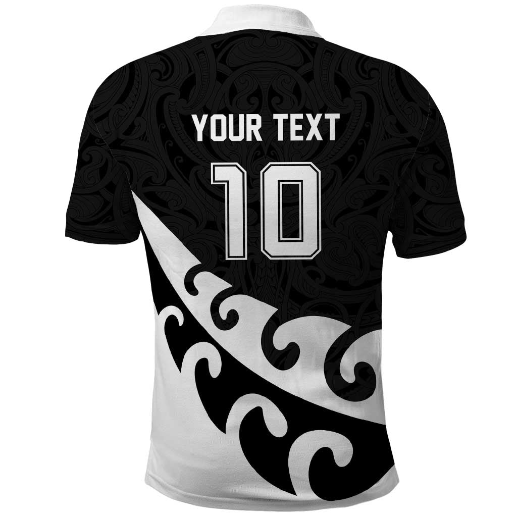 Custom NZ Rugby Polo Shirt Koru and Silver Fern Sporty Style