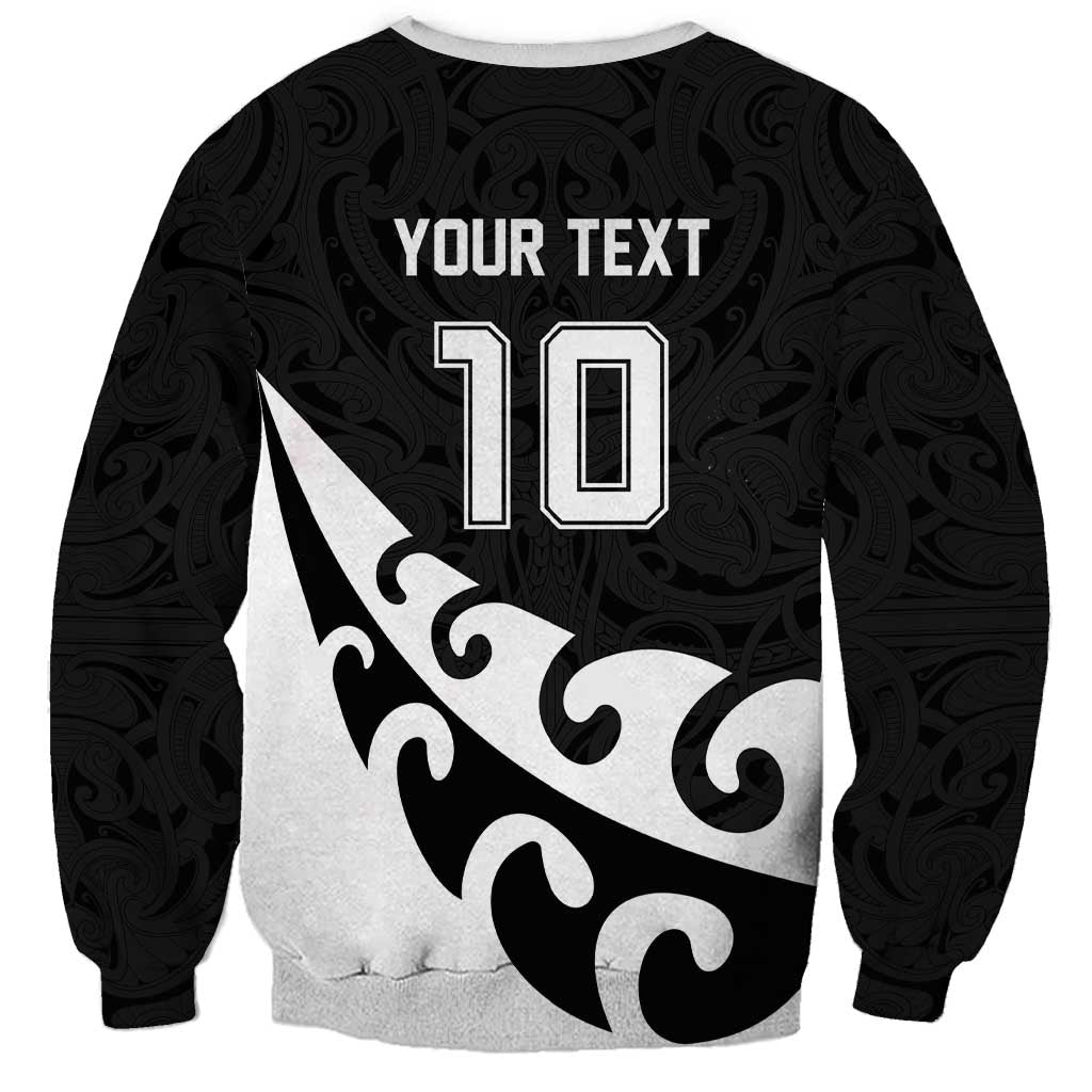 Custom NZ Rugby Sweatshirt Koru and Silver Fern Sporty Style