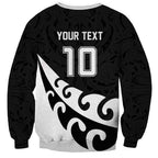 Custom NZ Rugby Sweatshirt Koru and Silver Fern Sporty Style