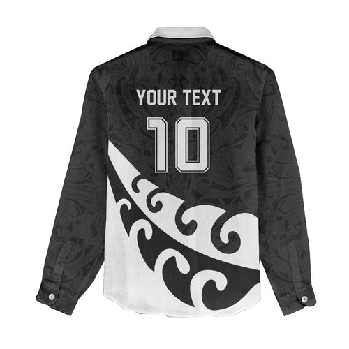 Custom NZ Rugby Women Casual Shirt Koru and Silver Fern Sporty Style