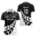 Custom NZ Rugby Women Polo Shirt Koru and Silver Fern Sporty Style