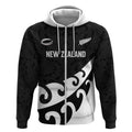Custom NZ Rugby Zip Hoodie Koru and Silver Fern Sporty Style