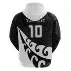 Custom NZ Rugby Zip Hoodie Koru and Silver Fern Sporty Style